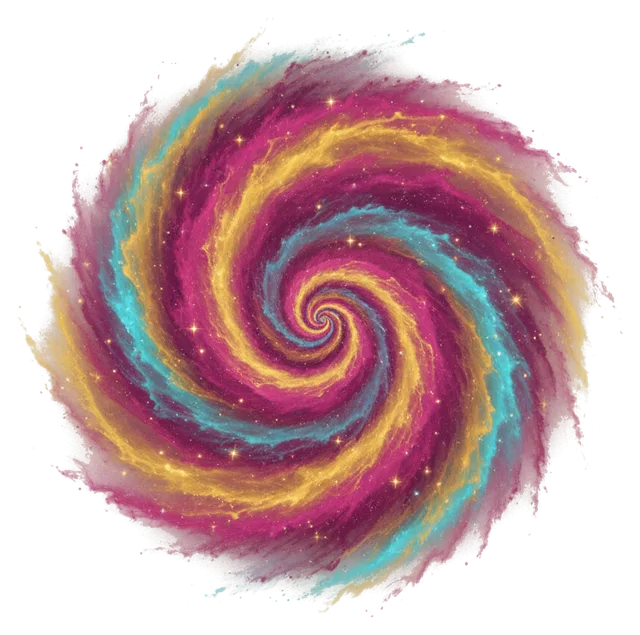 abstract galaxy swirls, vivid cosmic colours