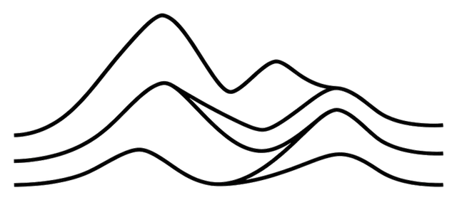 mountain landscape in three clean lines