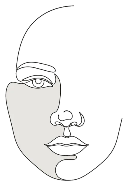 a face in profile in one continuous line