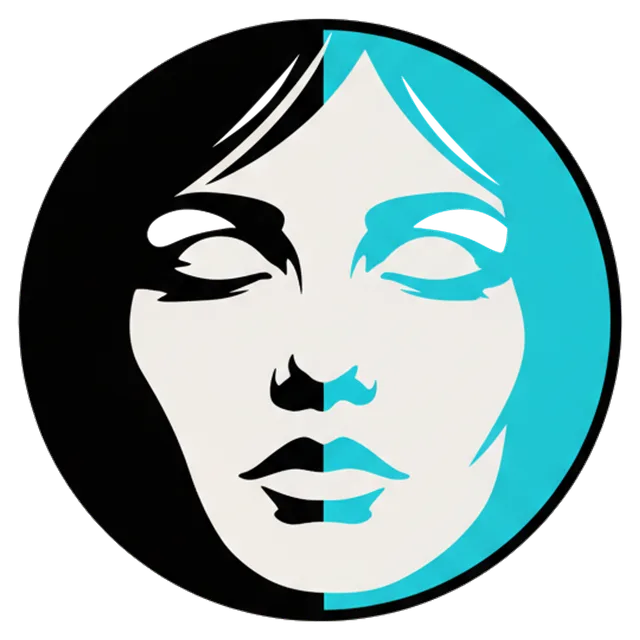 stencil portrait in two tones